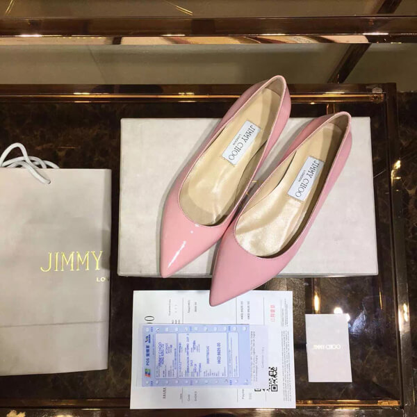 2016-17AW コレクション ジミーチュウスーパーコピー JIMMY CHOO☆ROMY レザーバレリーナ Pink